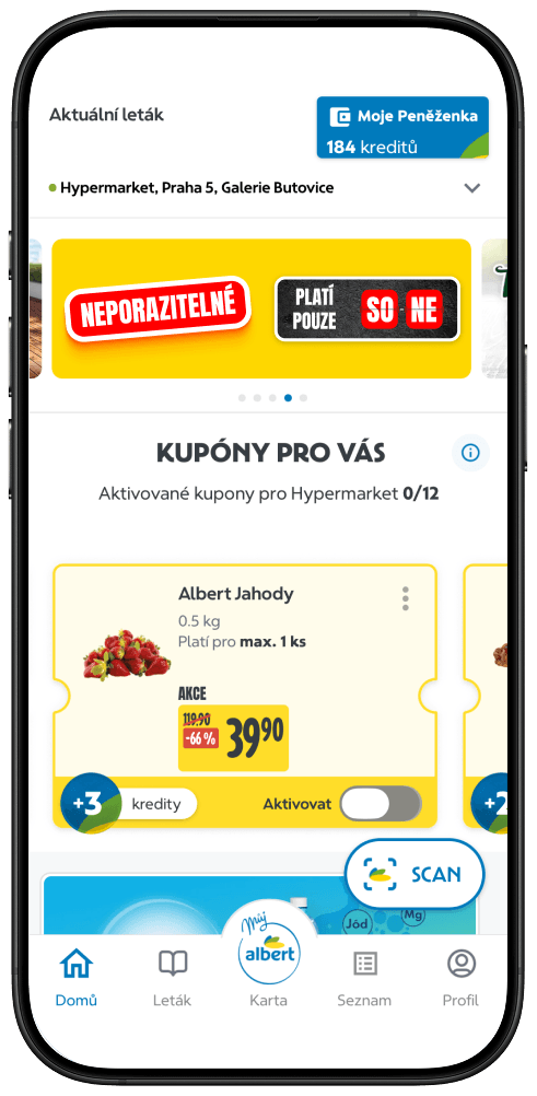 Telefon s aplikací Můj Albert