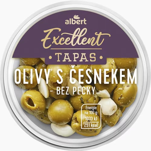 Olivy s česnekem bez pecky