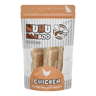 Huhu Bamboo Kuřecí kousky se sezamem pro psy