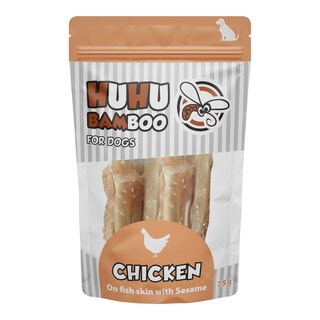 Huhu Bamboo Kuřecí kousky se sezamem pro psy