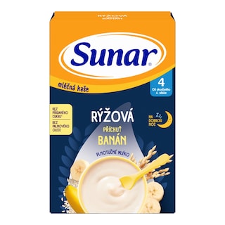 Sunar mléčná rýžová kaše na dobrou noc banánová