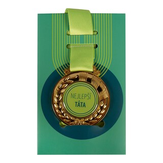 Přání s medailí táta