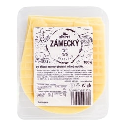 Albert Zámecký sýr 45% plátky