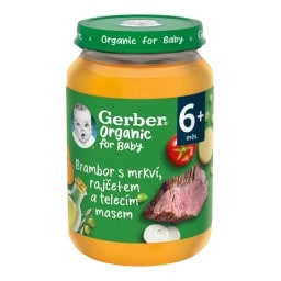 Gerber Organic Příkrm zelenina s telecím masem
