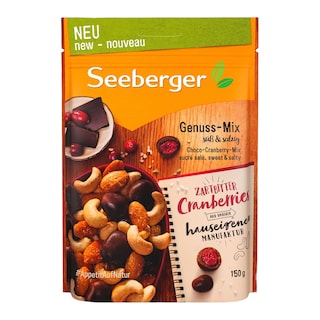 Seeberger Směs ořechů s klikvou v čokoládě