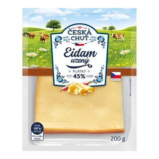Česká chuť Eidam uzený 45% plátky