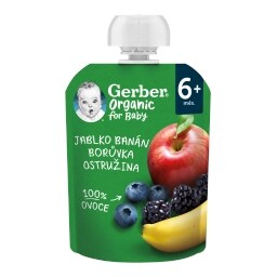 Gerber Bio ovocné pyré ostružina,borůvka, jablko