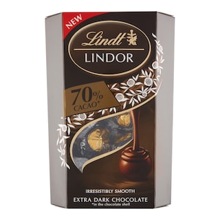 Lindt Lindor Čokoláda hořká 70% s náplní
