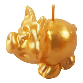 Svíčka prasátko velké zlaté v sáčku