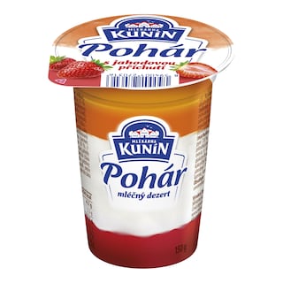 Mlékárna Kunín Pohár s jahodovou příchutí