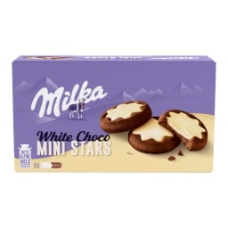 Milka White Choco Mini Stars Kakaové sušenky