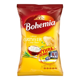 Bohemia chips čerstvý sýr a jarní cibulka