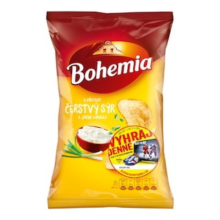 Bohemia chips čerstvý sýr a jarní cibulka
