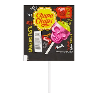 Chupa Chups 3D Skull Strawberry-Lime lízátko