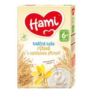 Hami mléčná kaše rýžová s  vanilkovou příchutí na