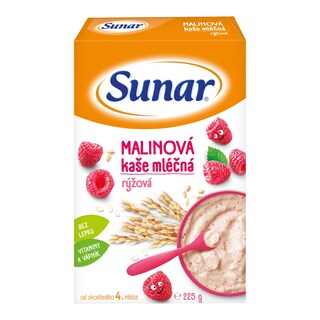 Sunar Mléčná kaše rýžová s malinami