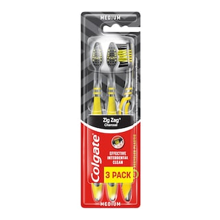 Colgate ZigZag Charcoal zubní kartáčky střední