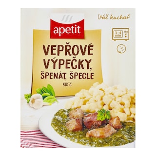 Apetit Vepřové výpečky se špenátem a špeclemi