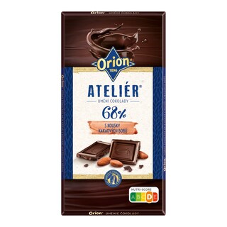 Orion Ateliér hořká 68% s kousky kakaových bobů