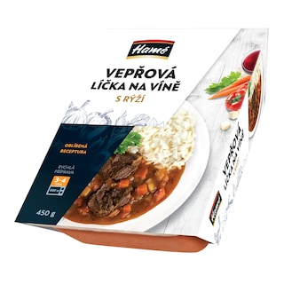 Vepřová líčka na víně s rýží