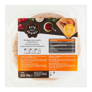 Pita original Pita placky celozrnné k dopečení