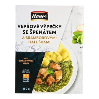 Hamé Vepřové výpečky se špenátem