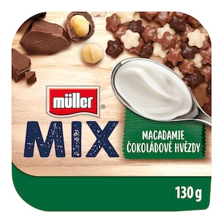 Müller Mix Choco Stars s makadamovými ořechy