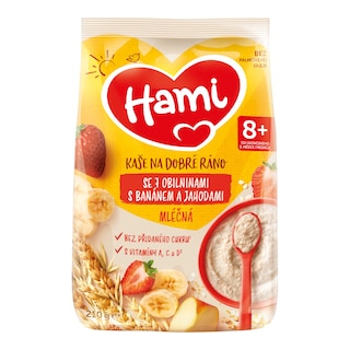 Hami Mléčná kaše 7 obilnin jahoda, banán