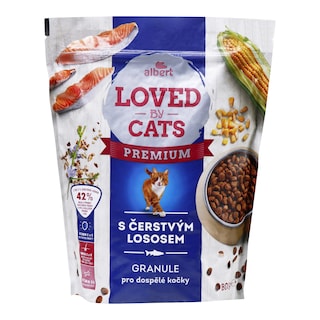 Albert Krmivo pro kočky granule s lososem