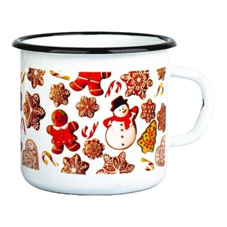Smaltovaný hrnek 370 ml motiv perníčky