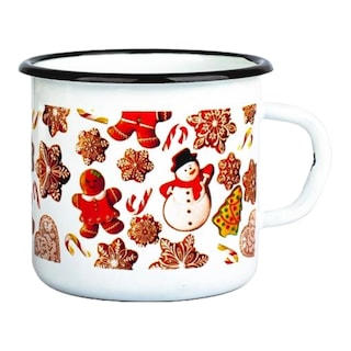Smaltovaný hrnek 370 ml motiv perníčky