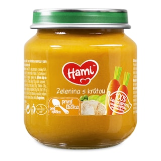 Hami Zelenina s krůtou první lžička