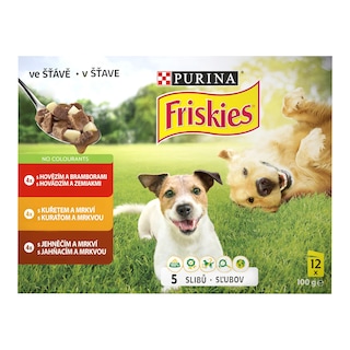 Friskies Adult Hovězí, kuřecí a jehněčí ve šťávě