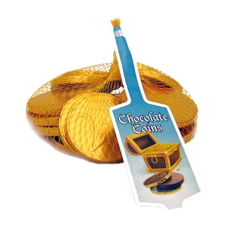 Čokládové mince v síťce ve zlaté síťce