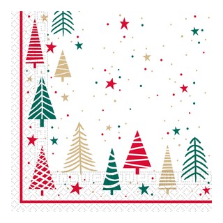 Ubrousky vánoční stromek 3vrstvé 33x33cm