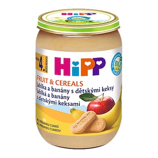 HiPP Bio kaše jablka a banány s keksy