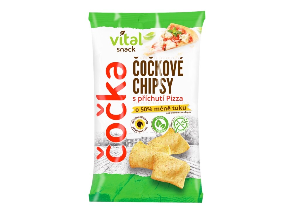 Vital snack Chipsy čočkové s příchutí Pizza | 65 g | Albert