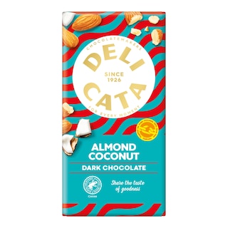 Delicata Hořká čokoláda s kokosem a mandlemi