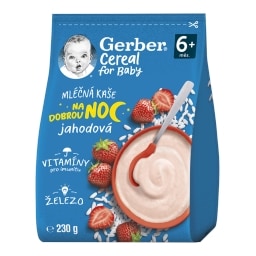 Gerber Cereal Mléčná kaše jahodová na dobrou noc