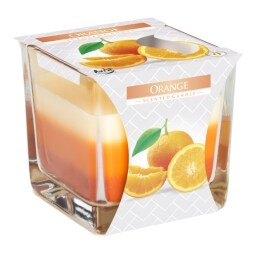 Svíčka sklo pomeranč 3 barvy