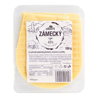 Albert Zámecký sýr 45% plátky