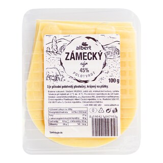 Albert Zámecký sýr 45% plátky