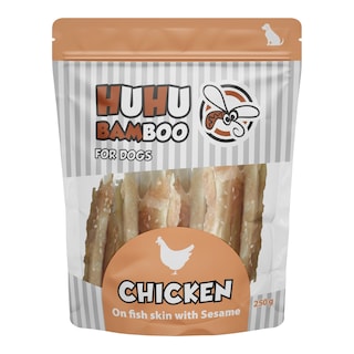 Huhu Bamboo Pamlsek pro psy kuřecí kousky a sezam