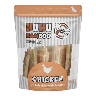 Huhu Bamboo Pamlsek pro psy kuřecí kousky a sezam