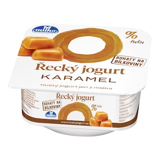 Milko Řecký jogurt 0 % tuku, karamel