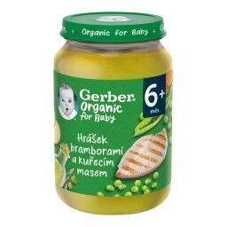 Gerber Organic Příkrm hrášek, brambory, kuřecí