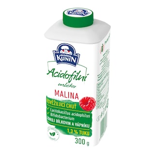 Mlékárna Kunín Acidofilní mléko malina