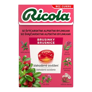 Ricola bonbony brusinkové bez cukru
