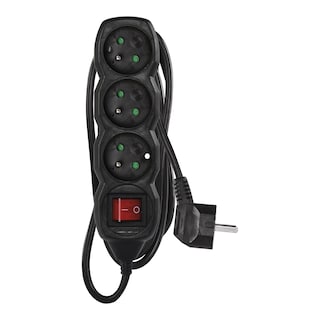 Emos Prodlužovací kabel 1,5 m s vypínačem černý