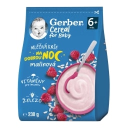 Gerber Cereal Mléčná kaše malinová na dobrou noc